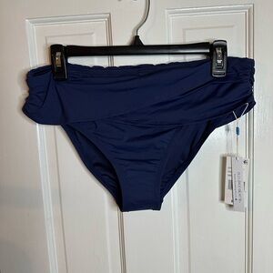 Bleu Rod Beattie Kore Sarong Hipster Bikini Bottom in Midnight Blue Size 10